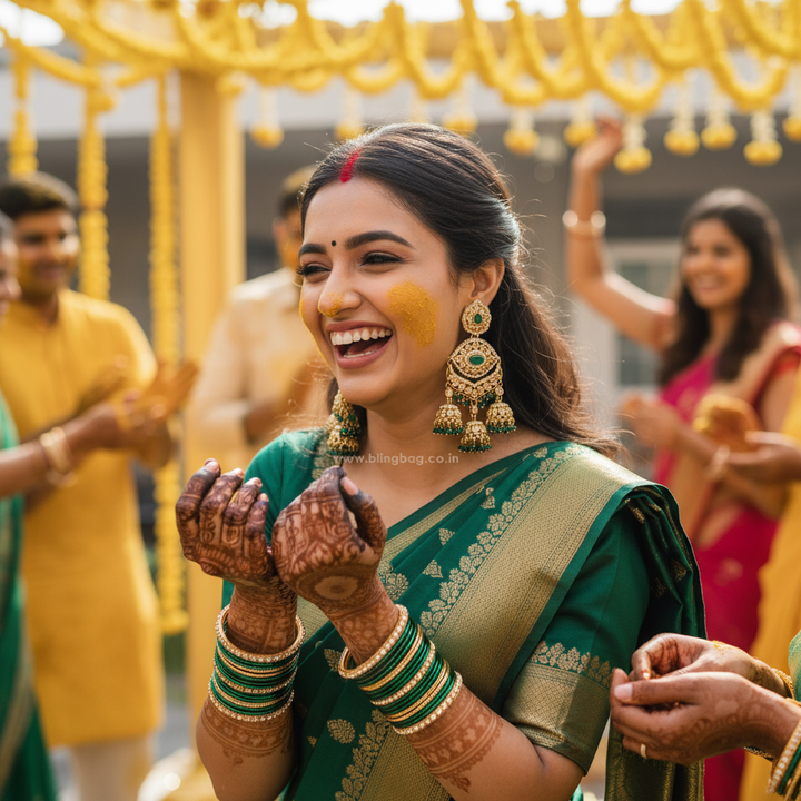 Emerald Pranjal Jhumkis