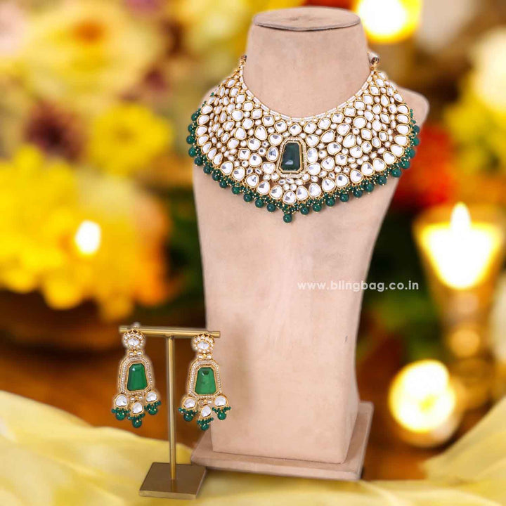 Emerald Pranjalli Bridal Jewellery Set
