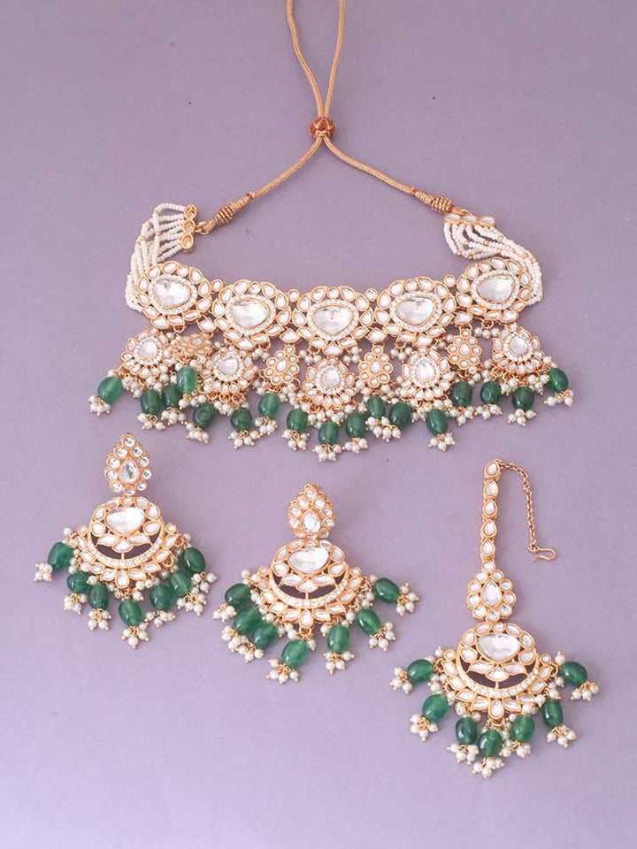 Emerald Pratibha Jewellery Set