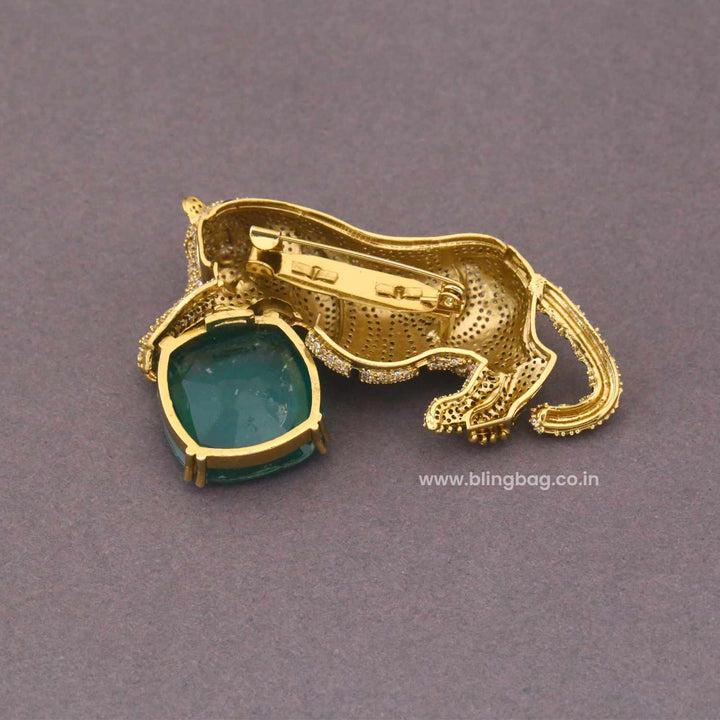 Emerald Pride Tiger Brooch