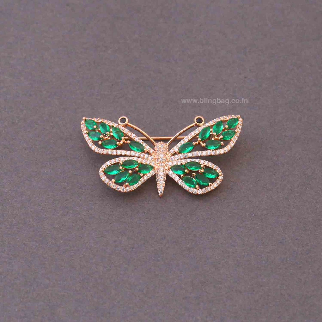 Emerald Prism Butterfly Brooch