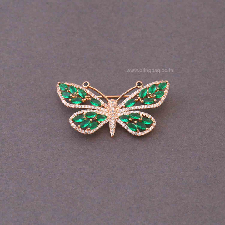Emerald Prism Butterfly Brooch