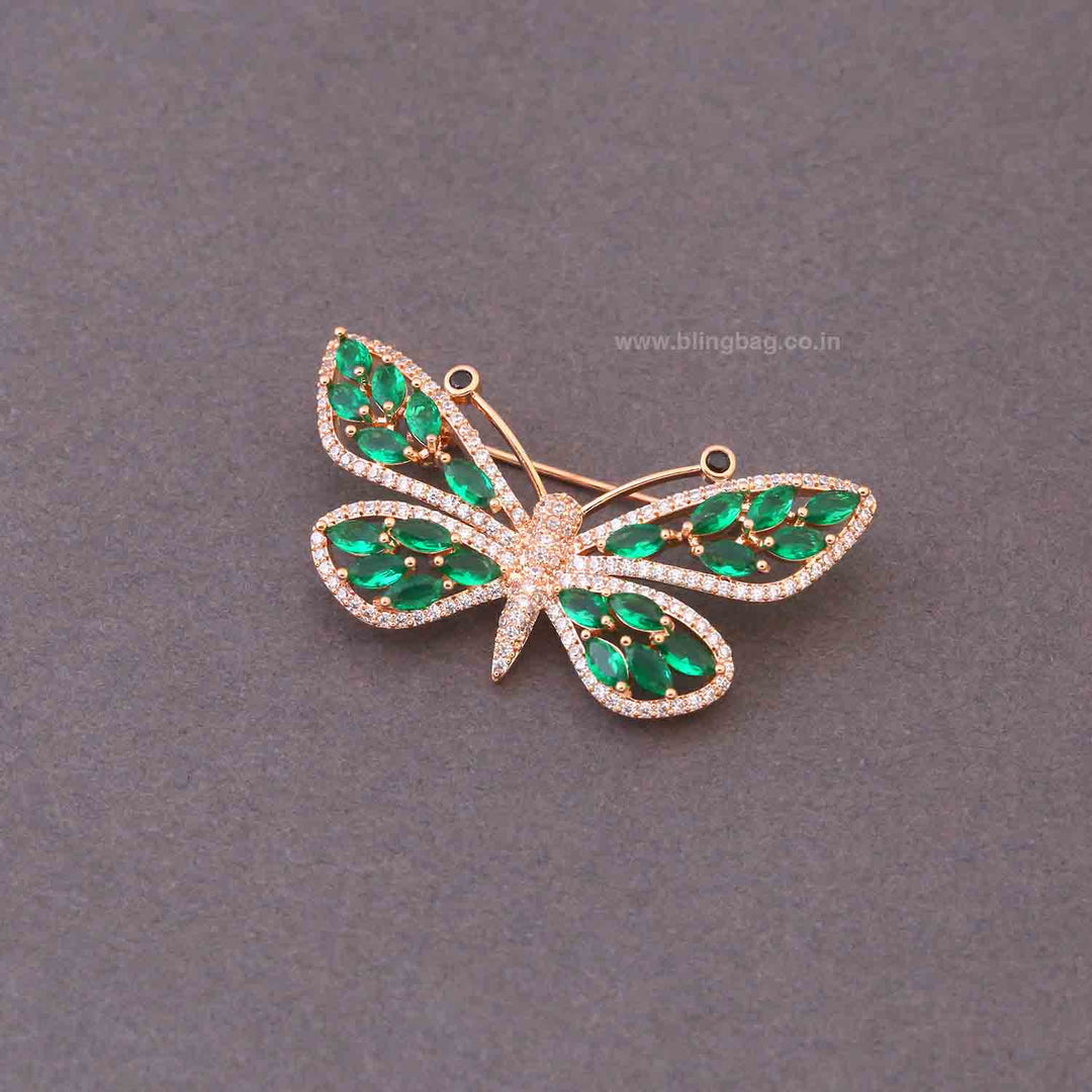 Emerald Prism Butterfly Brooch