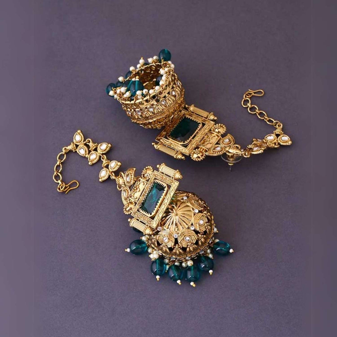 Emerald Prithvika Sahara Jhumkis