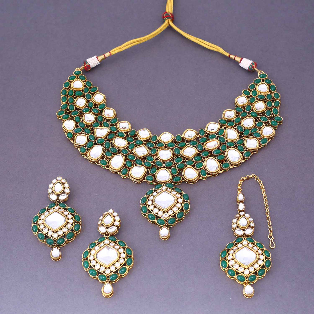 Jade Priyamvada Kundan Jewellery Set