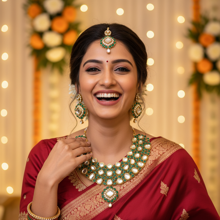 Jade Priyamvada Kundan Jewellery Set