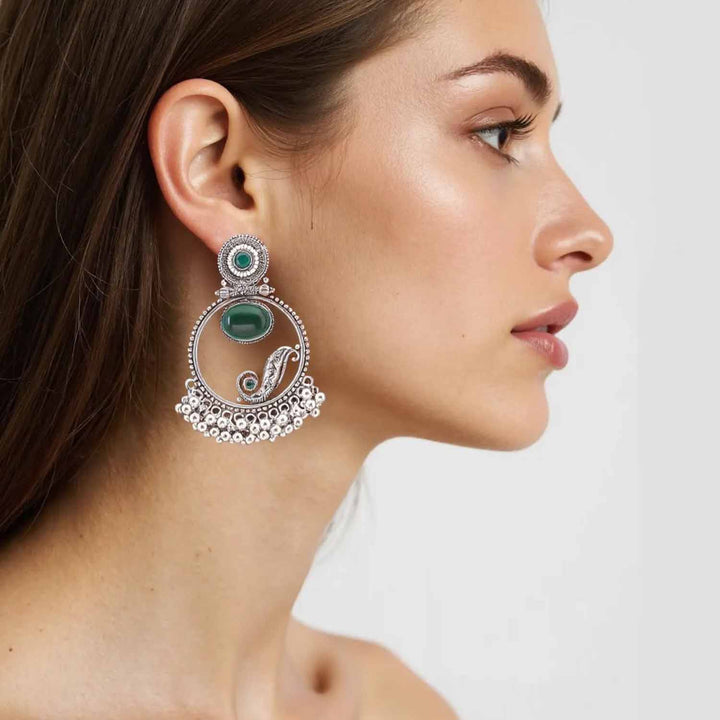 Emerald Purshuti Oxidised Chandbalis