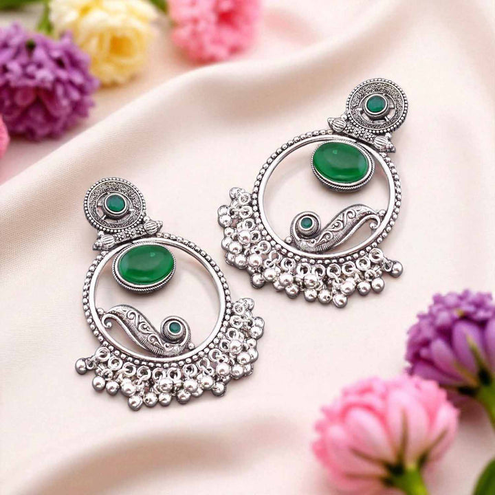 Emerald Purshuti Oxidised Chandbalis