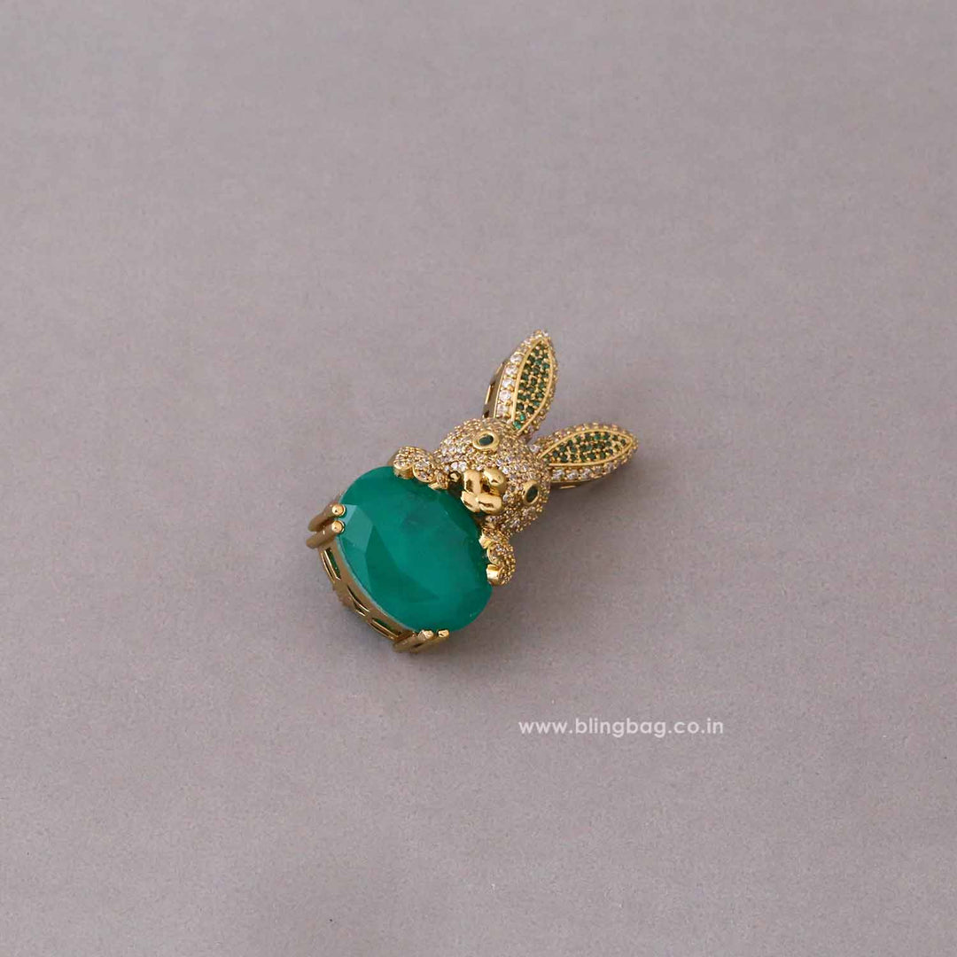 Emerald Rabbit Brooch