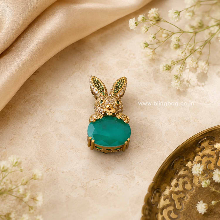 Emerald Rabbit Brooch