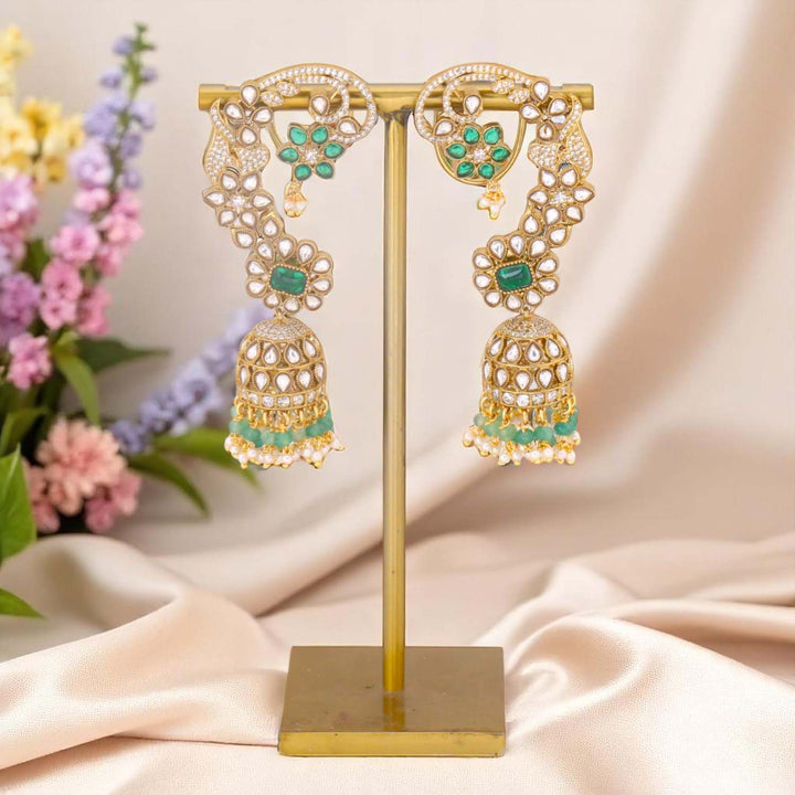 Emerald Raiya Ear Cuff Jhumkis