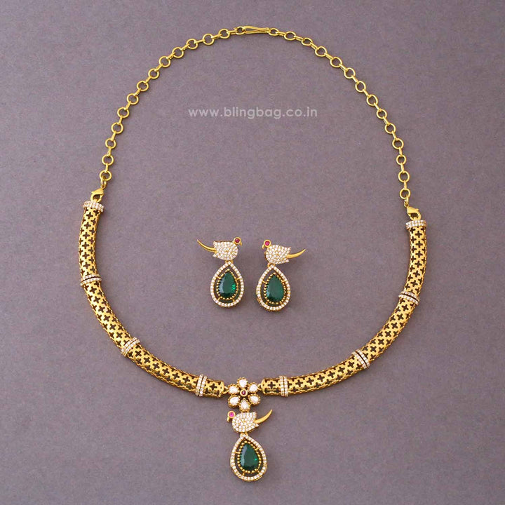 Emerald Rajara Antique Jewellery Set- New Arrival