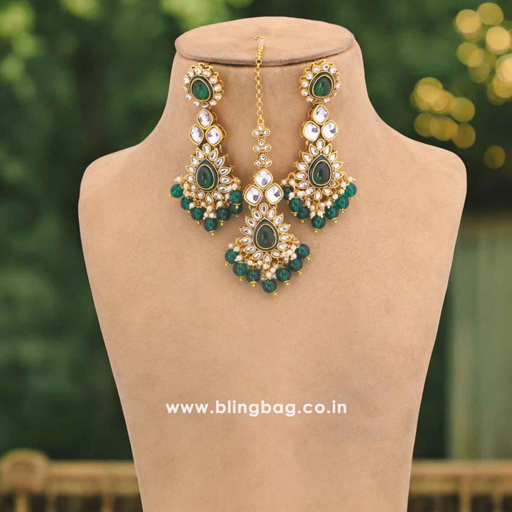 Emerald Rauhana Kundan Jewellery Set