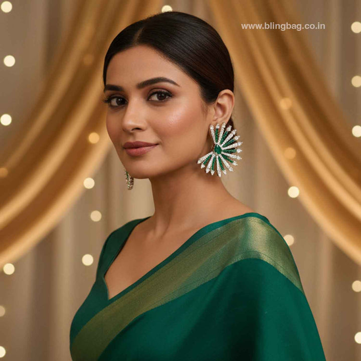 Emerald Rebecca Zirconia Studs