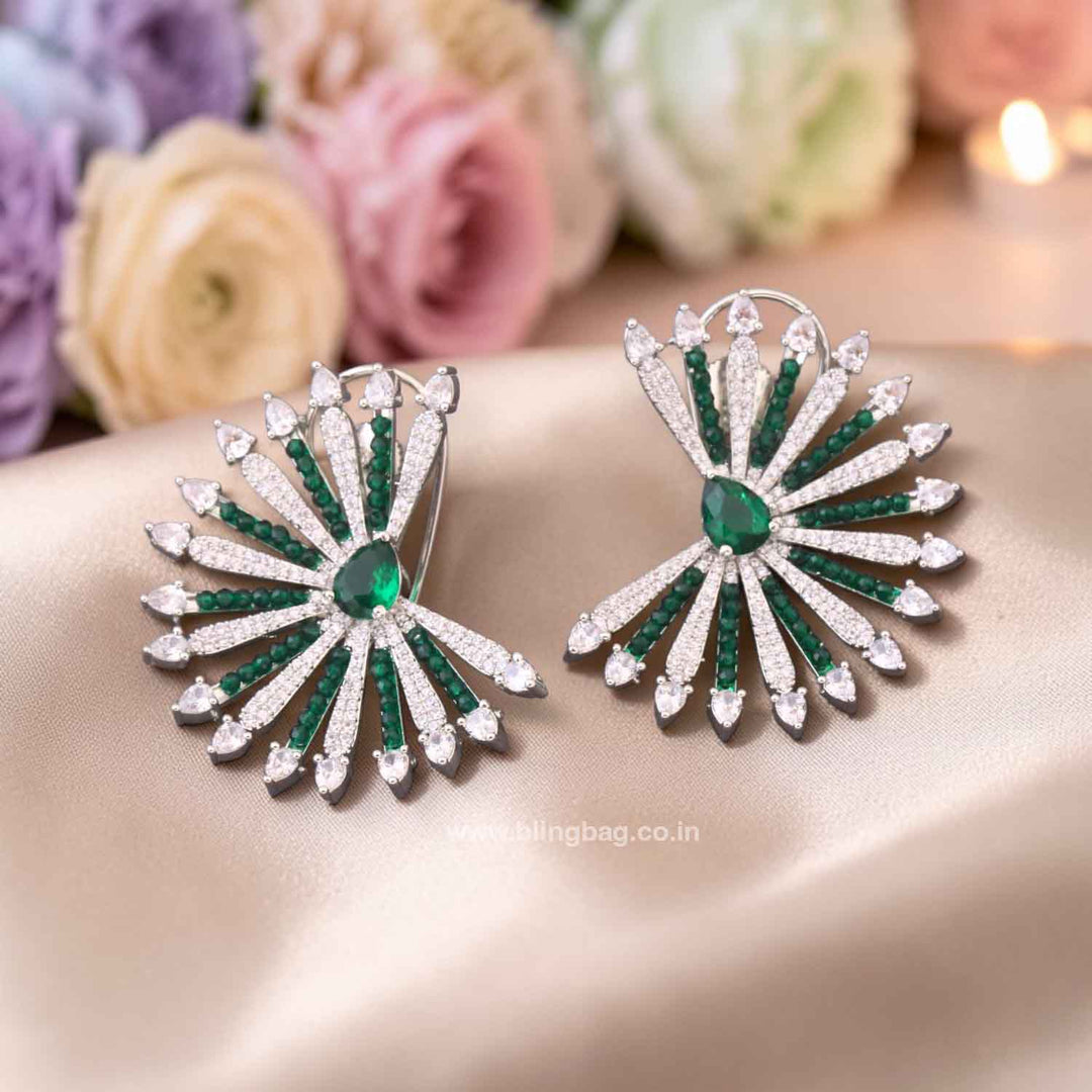 Emerald Rebecca Zirconia Studs