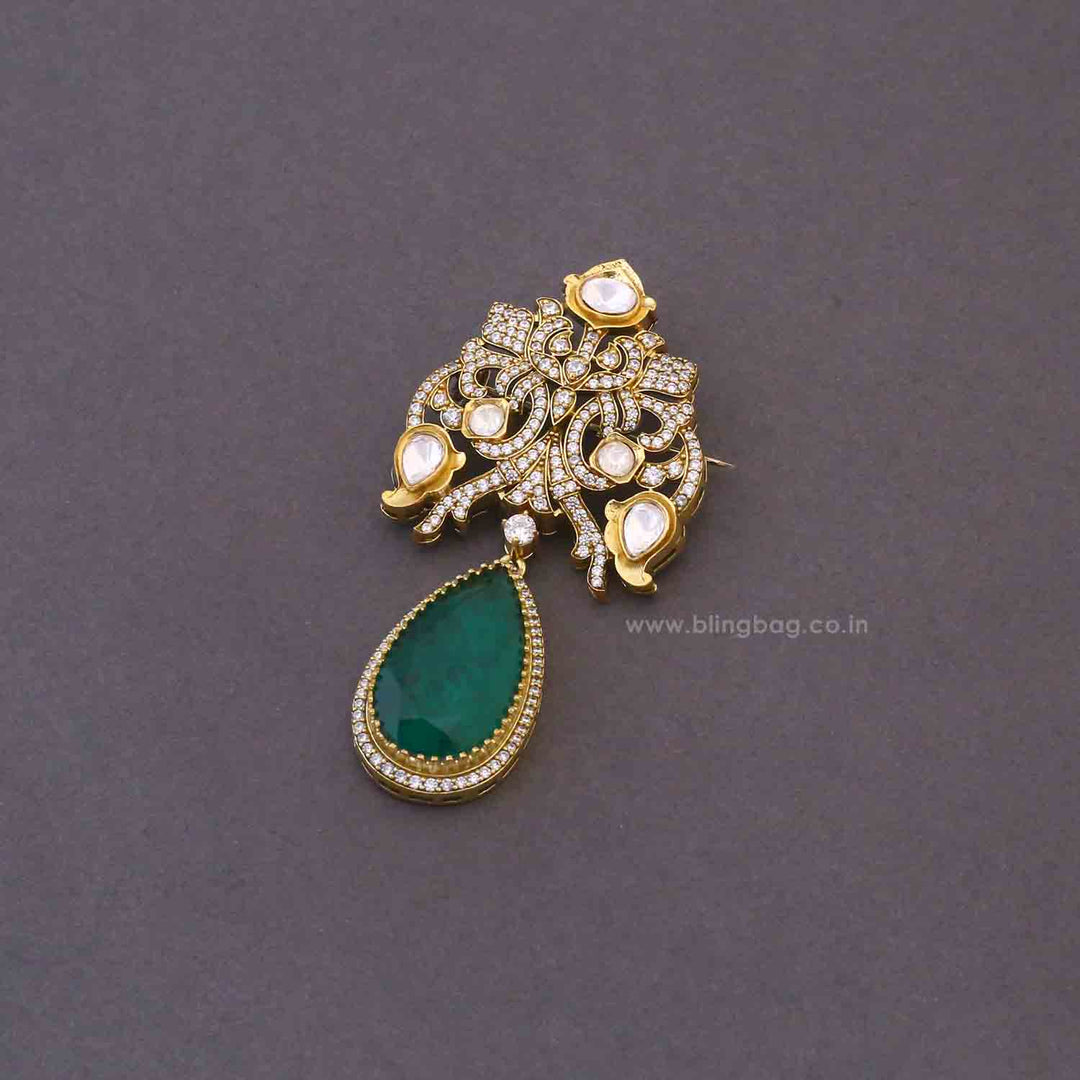 Emerald Regal Drop Brooch