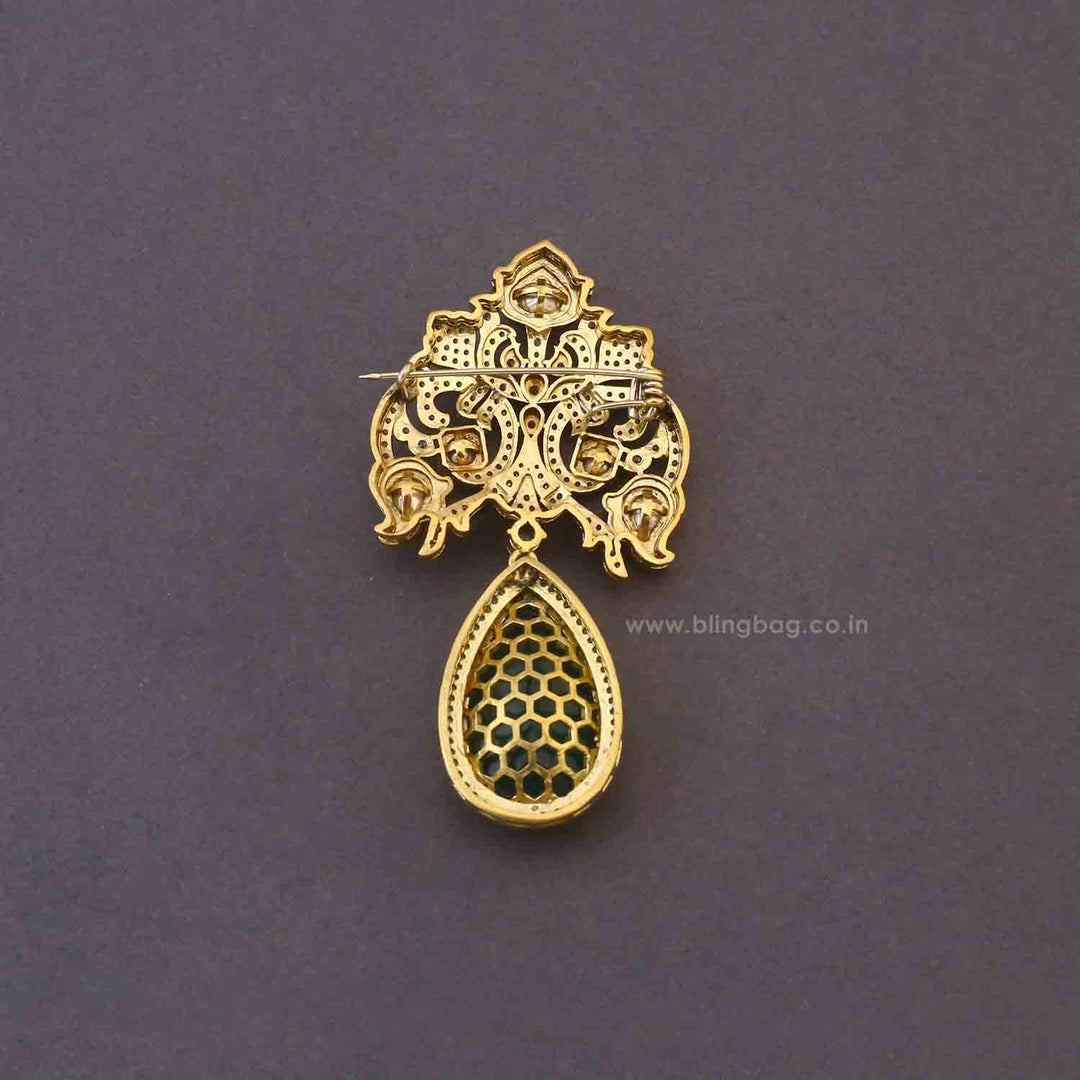 Emerald Regal Drop Brooch