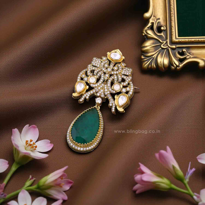 Emerald Regal Drop Brooch