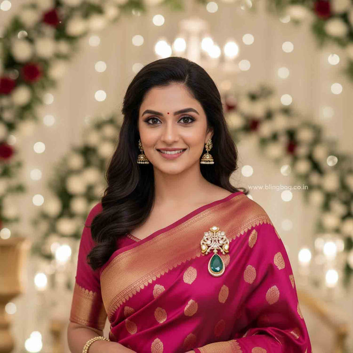 Emerald Regal Drop Brooch