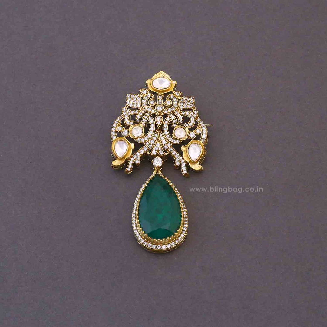Emerald Regal Drop Brooch
