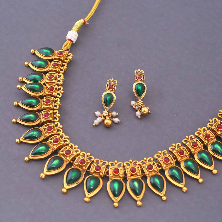 Emerald Rhonika Antique Jewellery Set - New Arrival