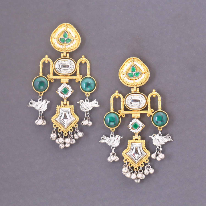Emerald Ridhanya Oxidised Jhumkis
