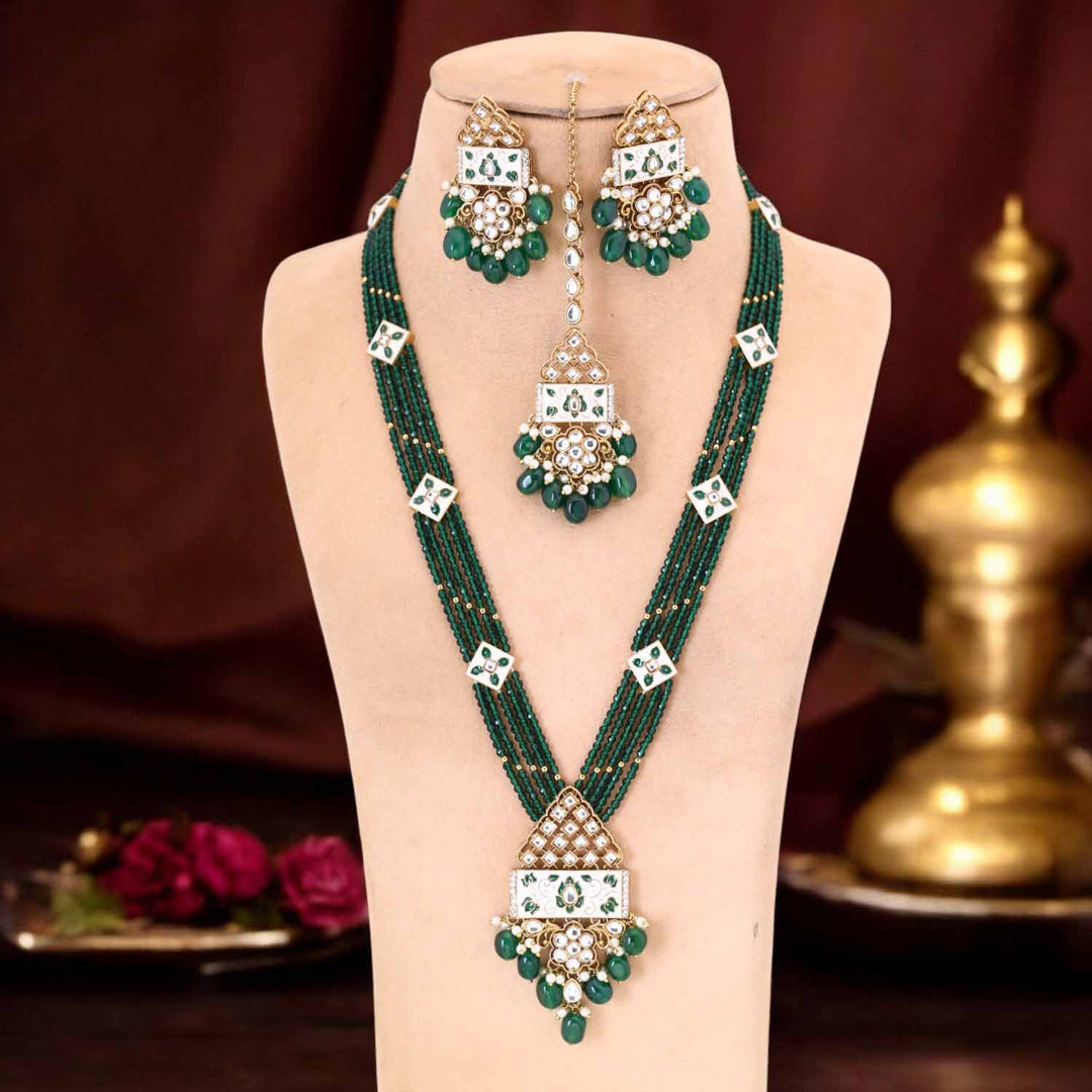 Emerald Rohaya Kundan Jewellery Set