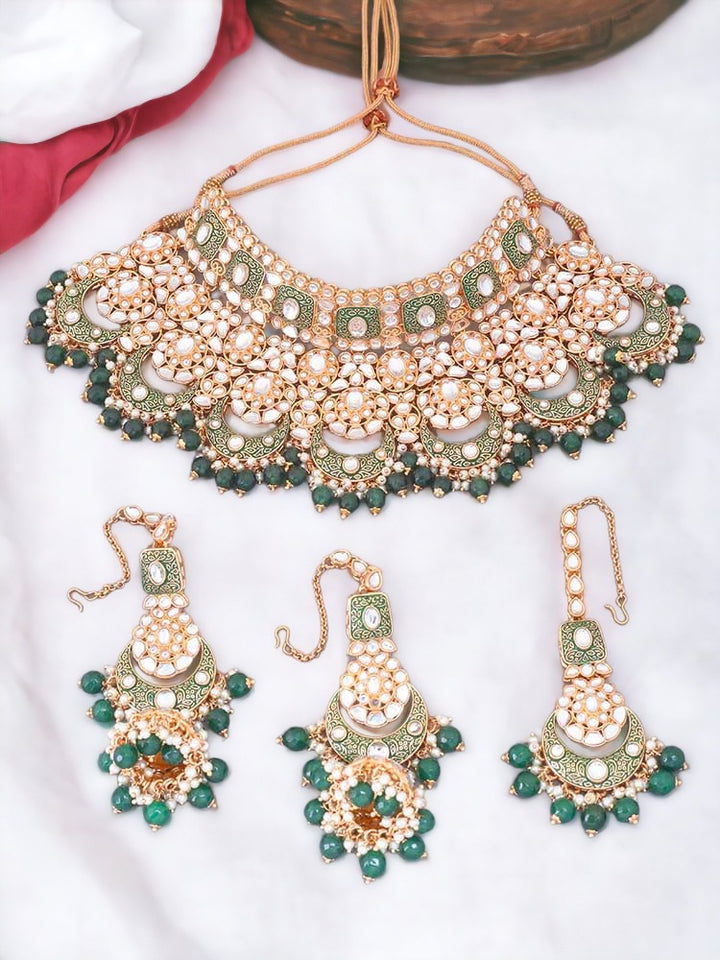 Emerald Rohira Kundan Jewellery Set
