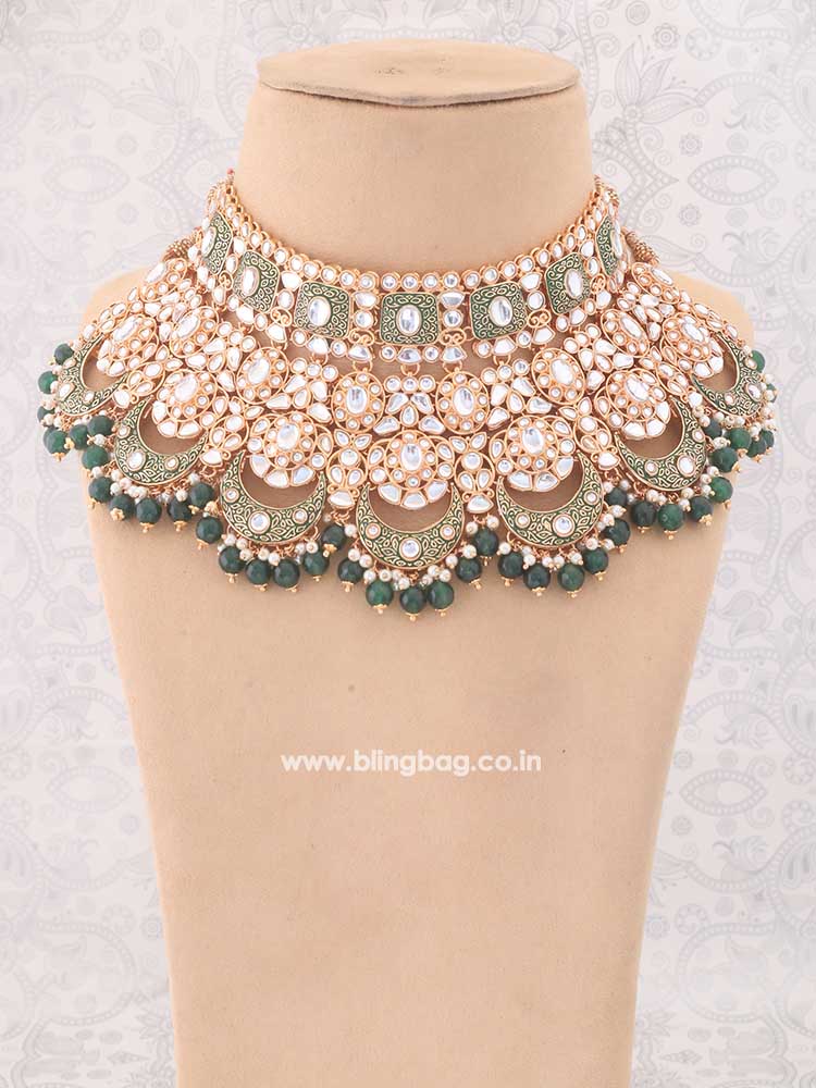 Emerald Rohira Kundan Jewellery Set