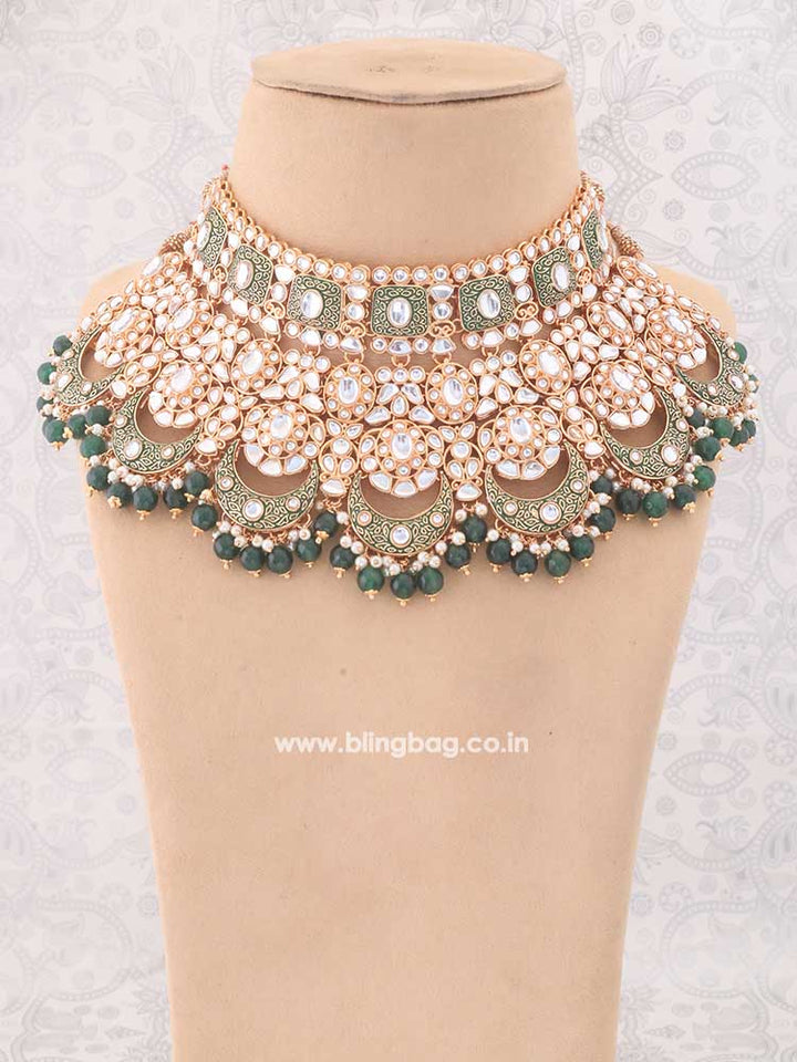 Emerald Rohira Kundan Jewellery Set