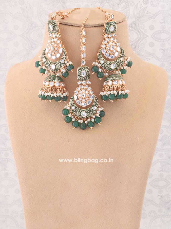 Emerald Rohira Kundan Jewellery Set