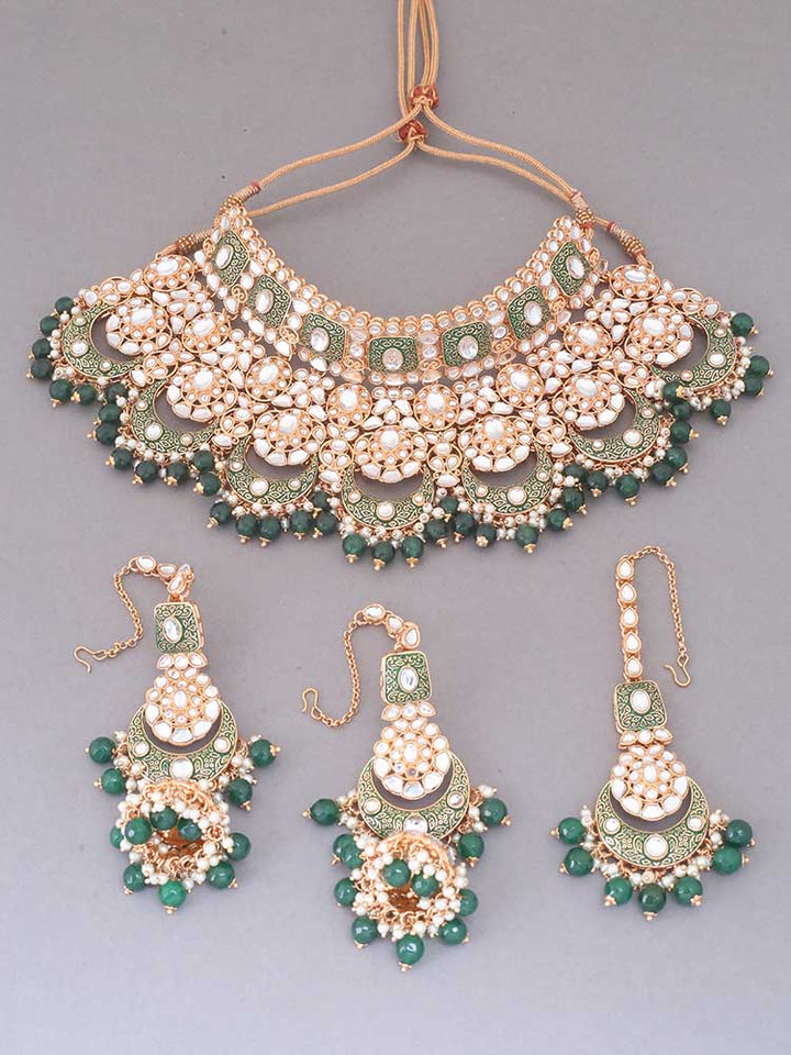 Emerald Rohira Kundan Jewellery Set