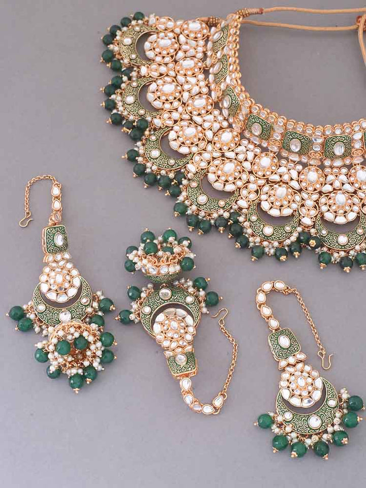 Emerald Rohira Kundan Jewellery Set