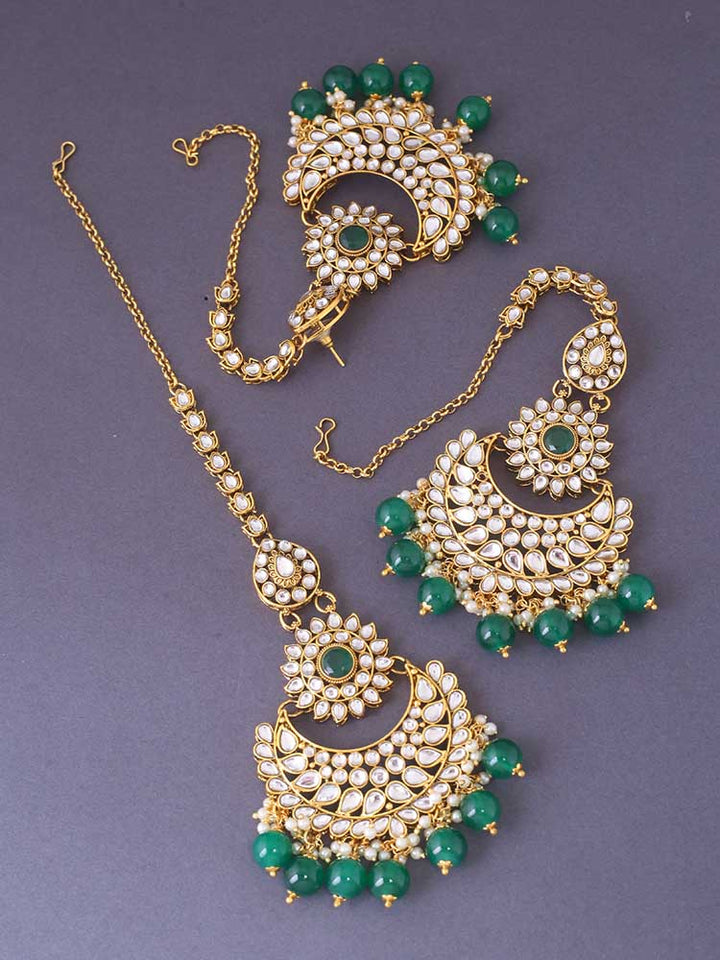 Emerald Roshni Maang Tikka Set