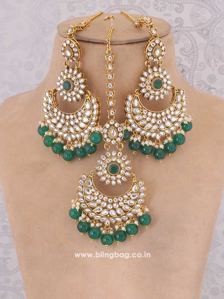 Emerald Roshni Maang Tikka Set
