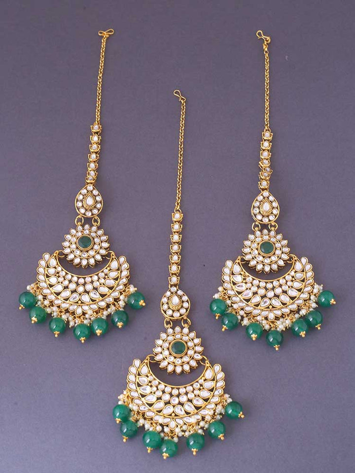 Emerald Roshni Maang Tikka Set