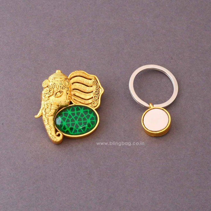 Emerald Royal Elephant Brooch