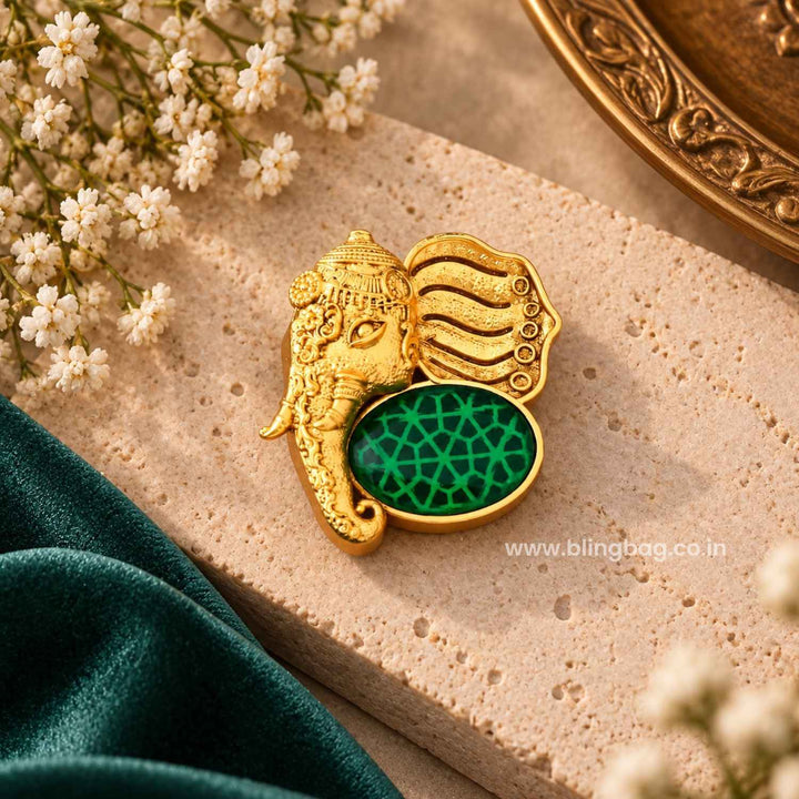 Emerald Royal Elephant Brooch