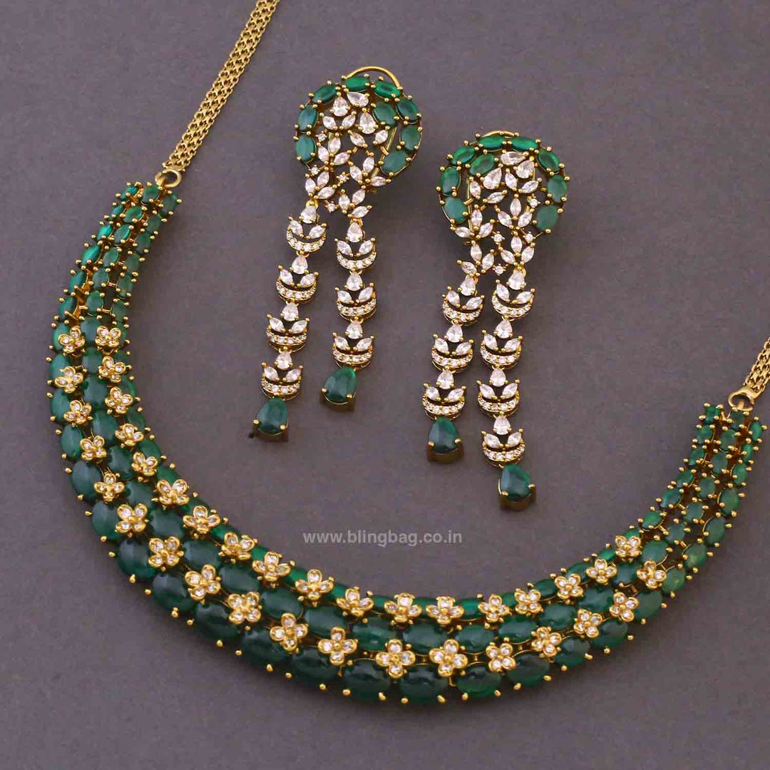 Emerald Rubyson Hasli Victorian Jewellery Set