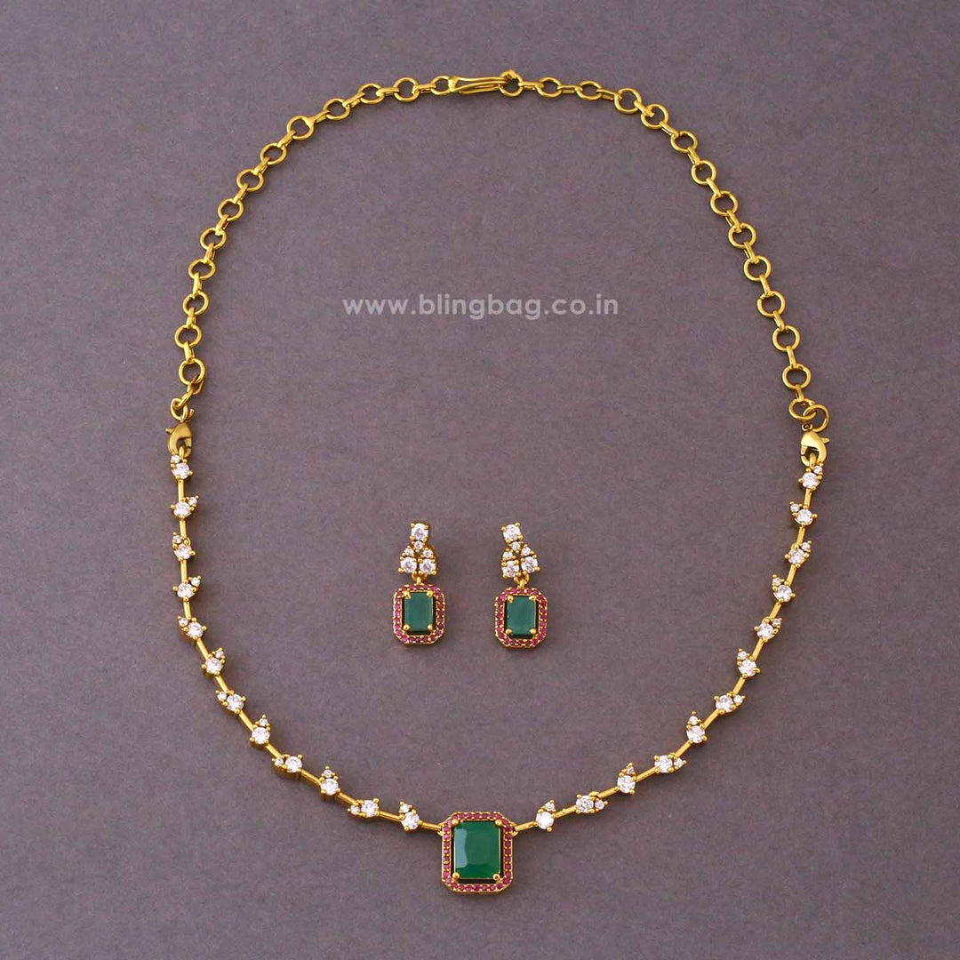 Emerald Rupalika Antique Jewellery Set- New Arrival