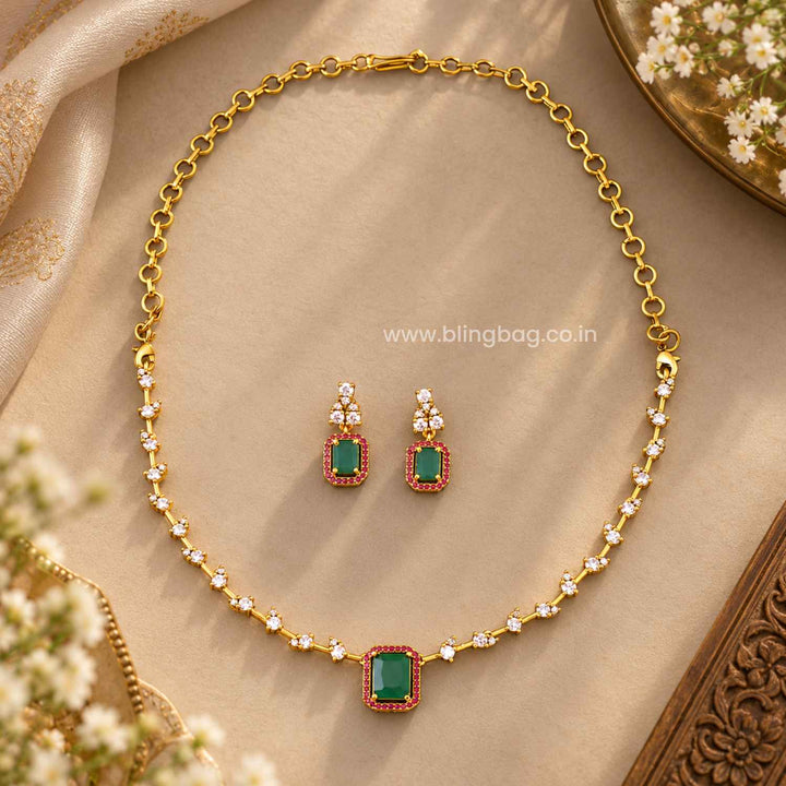 Emerald Rupalika Antique Jewellery Set- New Arrival