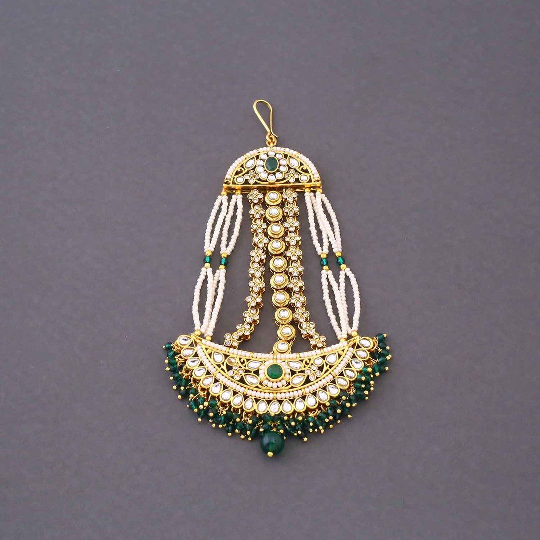 Emerald Ruvina  Kundan Bridal Jewellery Set