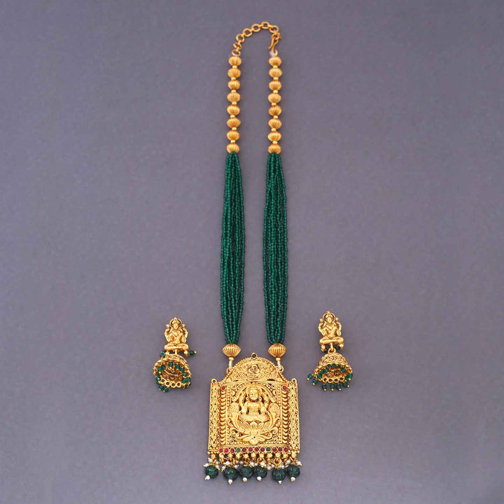 Emerald Saanvi Temple Jewellery Set - New Arrival