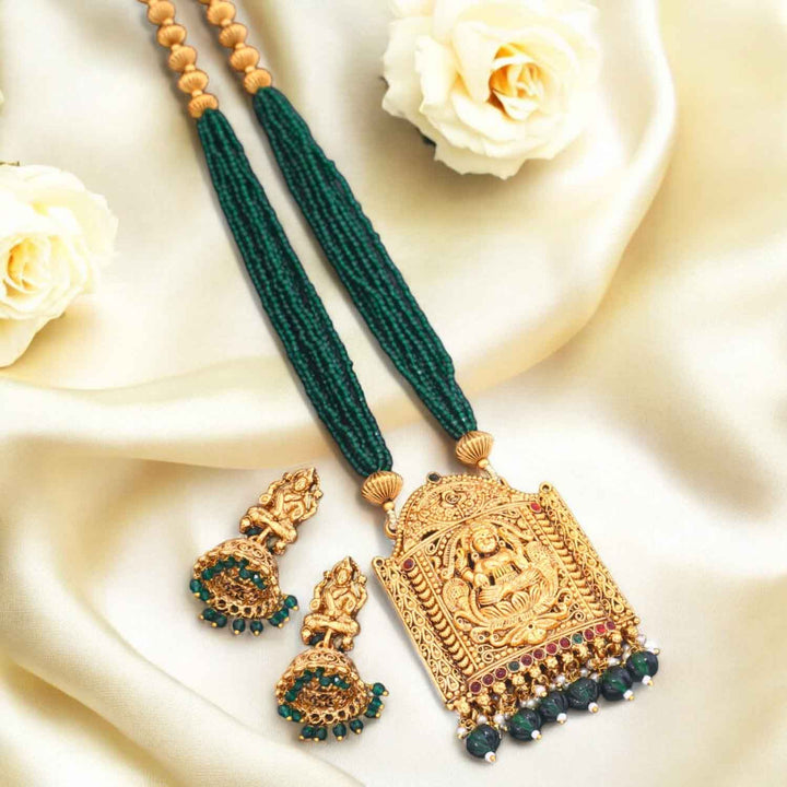 Emerald Saanvi Temple Jewellery Set - New Arrival