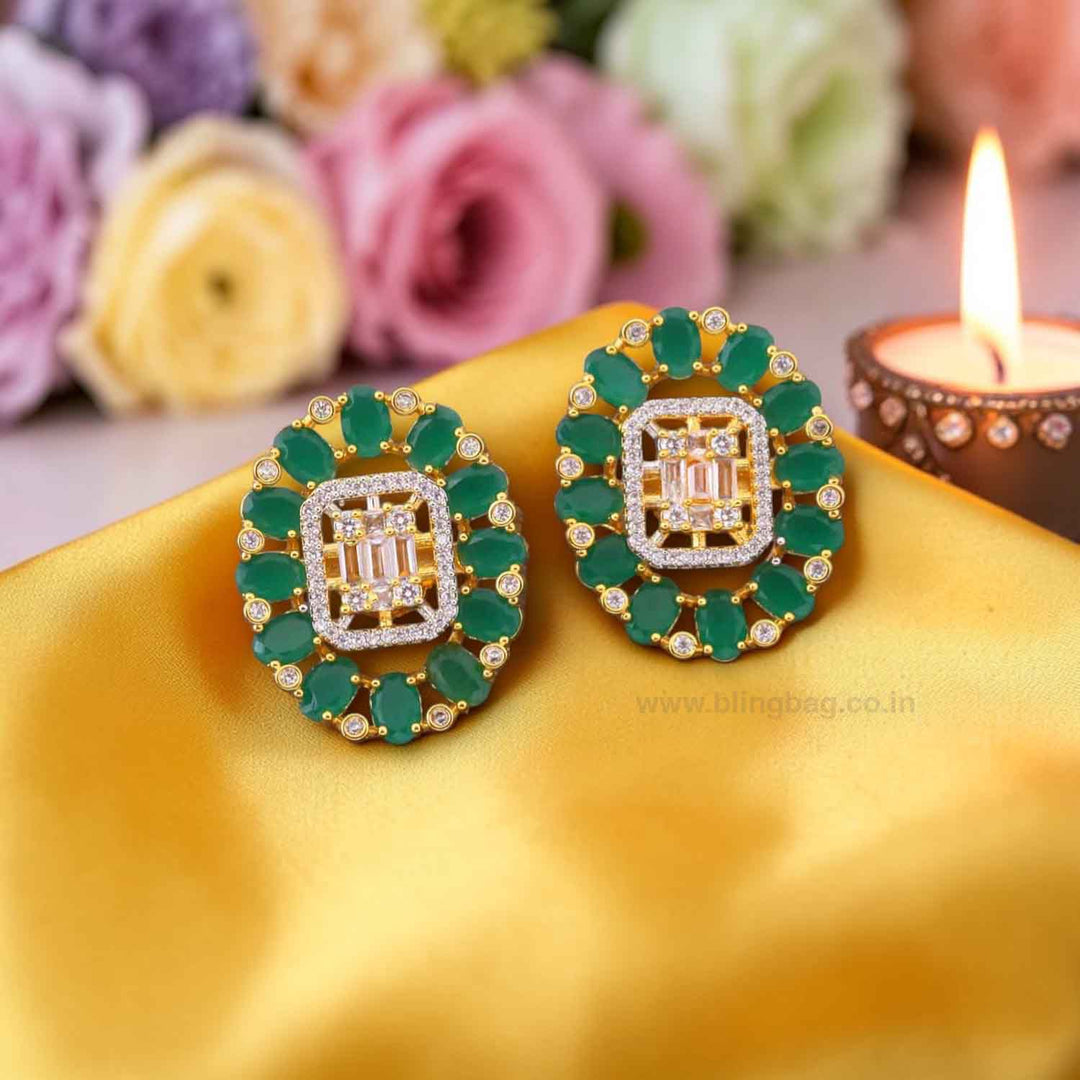 Emerald Sanna Zirconia Studs