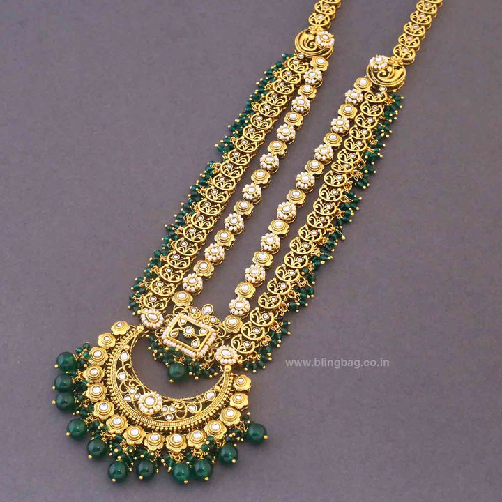 Emerald Sannidhi Kundan Bridal Jewellery Set