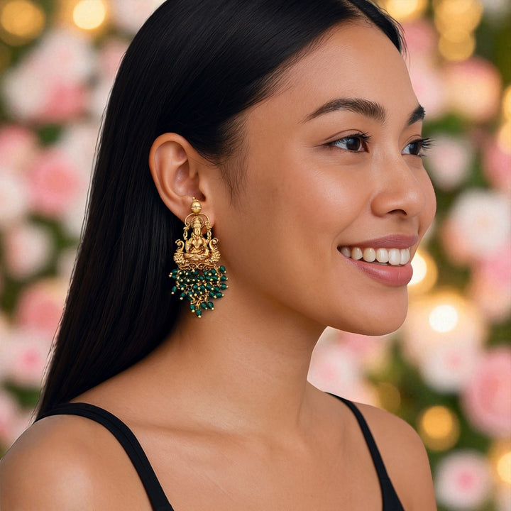 Emerald Saptamatrika Temple Danglers