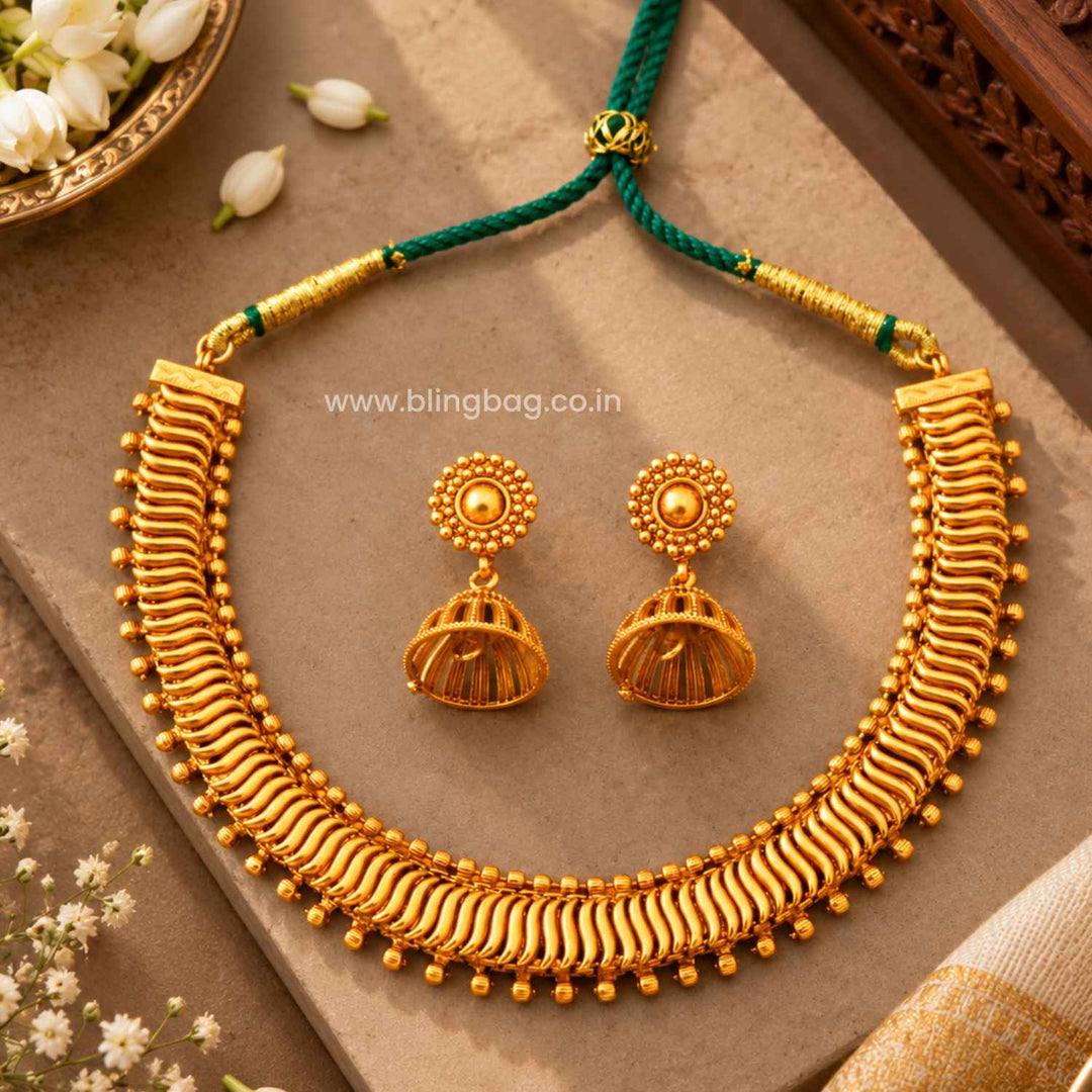 Emerald Satrisha Antique Jewellery Set- New Arrival
