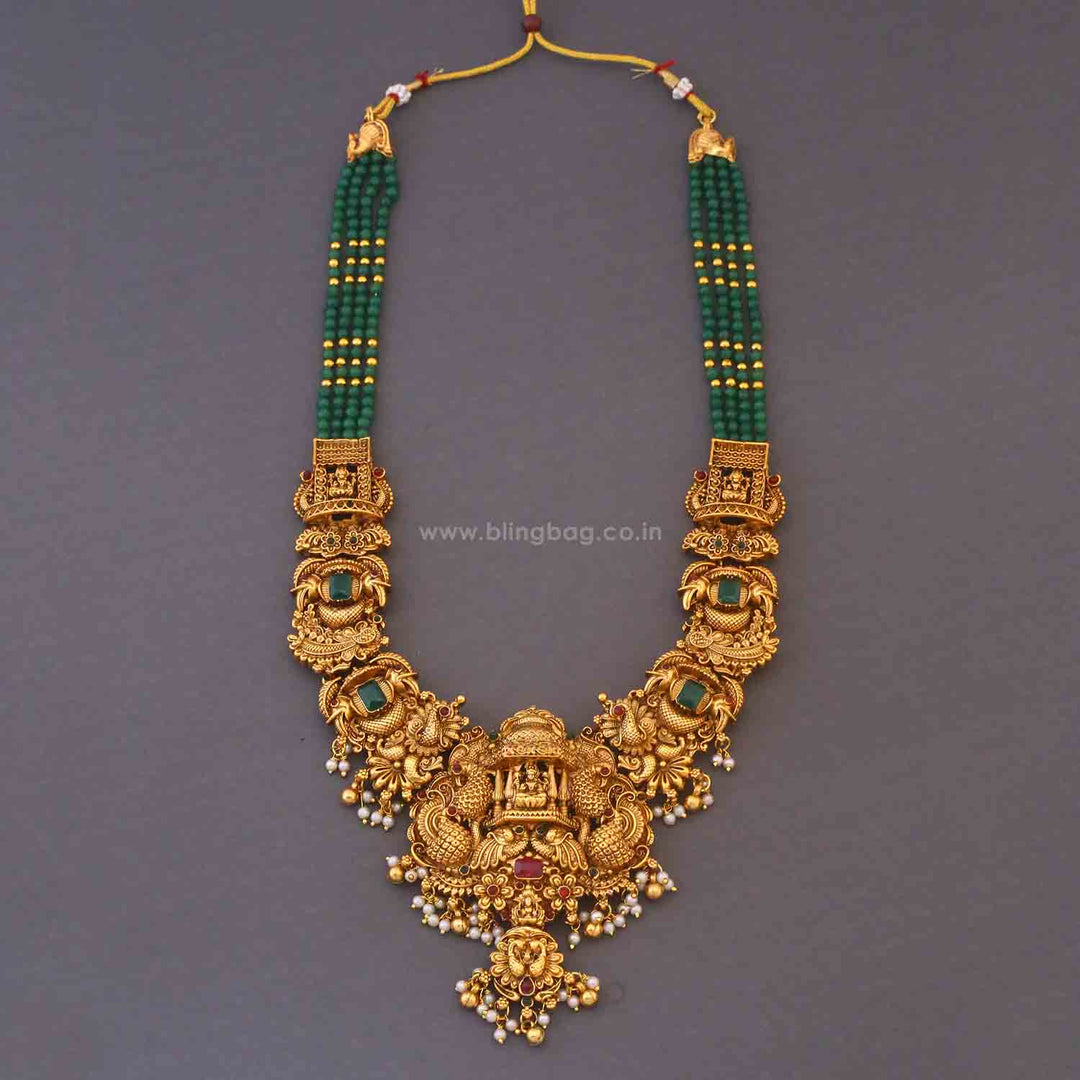 Emerald Savitriya Bridal Temple Jewellery Set - New Arrival
