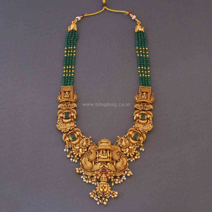 Emerald Savitriya Bridal Temple Jewellery Set - New Arrival